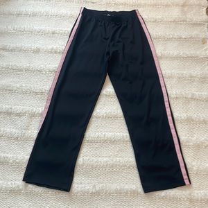 Vintage heads athletic pants joggers track pants black pink stripes women size L